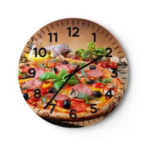 Reloj de pared - Reloj de vidrio - Con un verdadero sabor italiano - 40x40 cm