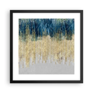 Póster en marco negro - Frontera de líneas doradas - 40x40 cm