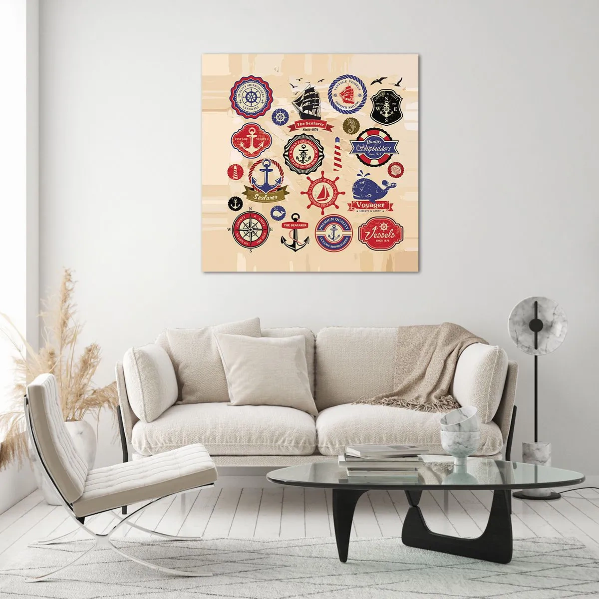 Cuadro sobre vidrio - Impresiones sobre Vidrio - Una fraternidad del mar - 70x70 cm