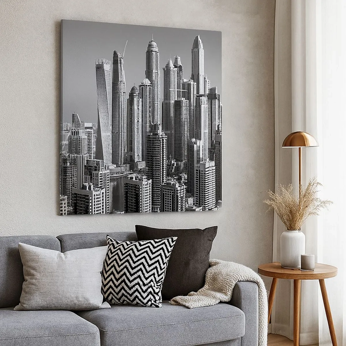 Cuadro sobre lienzo - Impresión de Imagen - Ciudad sobre el desierto - 30x30 cm