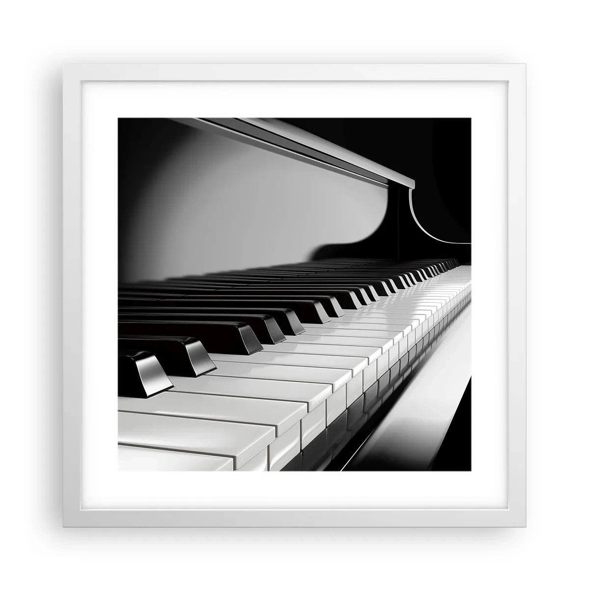 Póster en marco blanco - Armonía musical - 40x40 cm