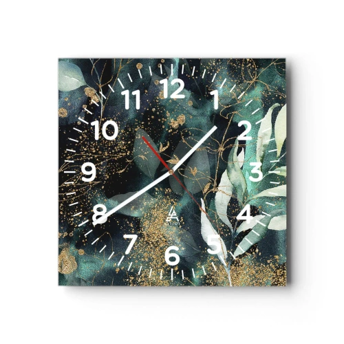 Reloj de pared - Reloj de vidrio - Jardín encantado - 40x40 cm