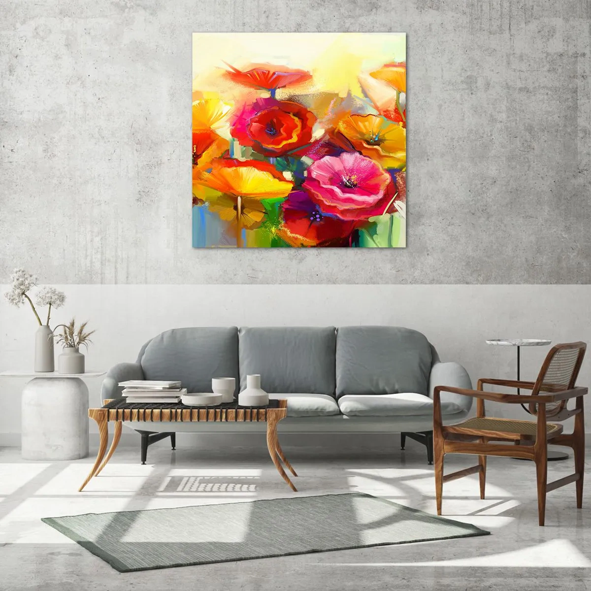 Cuadro sobre vidrio - Impresiones sobre Vidrio - No solo rojo - 50x50 cm