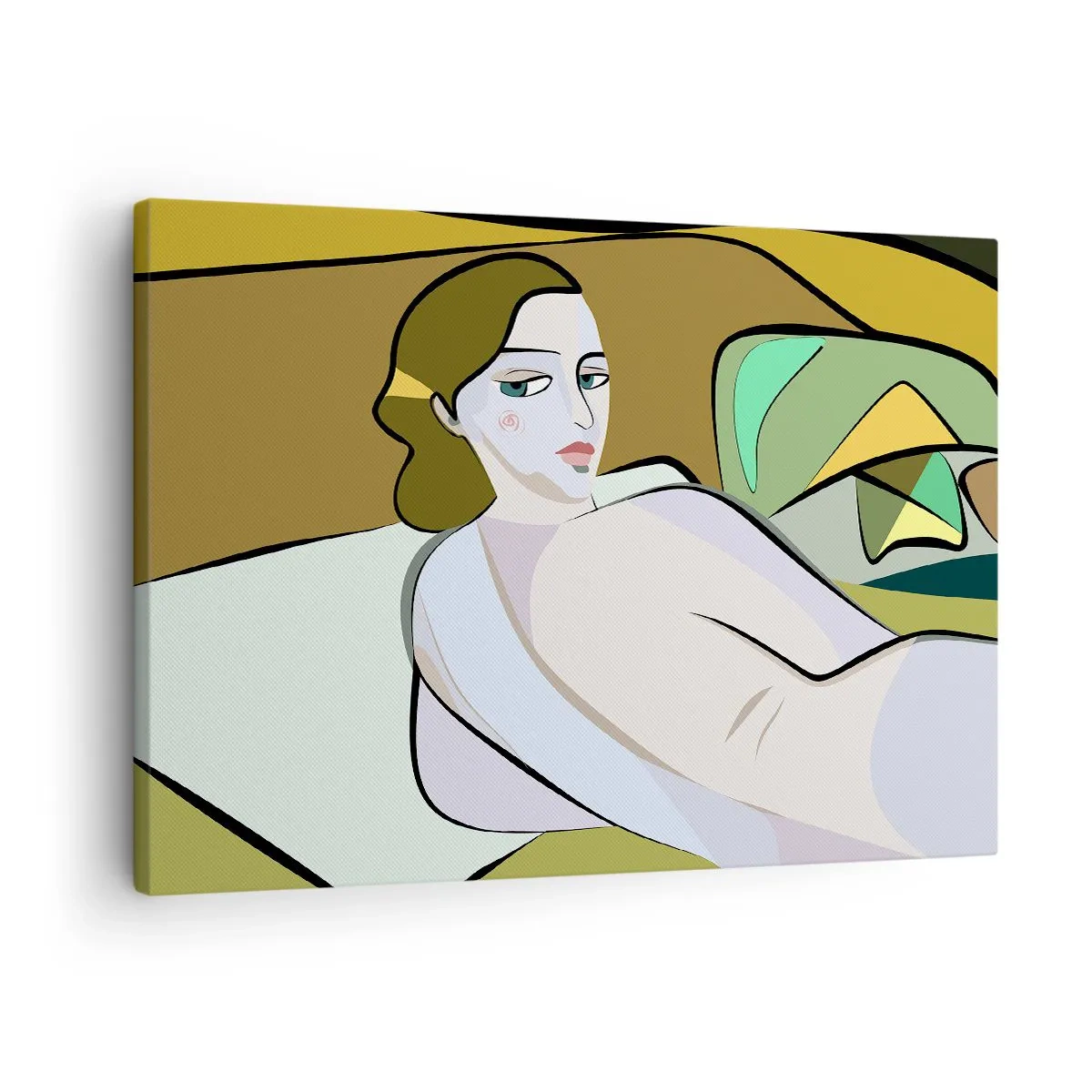 Cuadro sobre lienzo - Impresión de Imagen - Figura abstracta de estilo moderno. - 70x50cm - Retrato íntimo - Decoración de pared moderna para salón y dormitorio ARTTOR