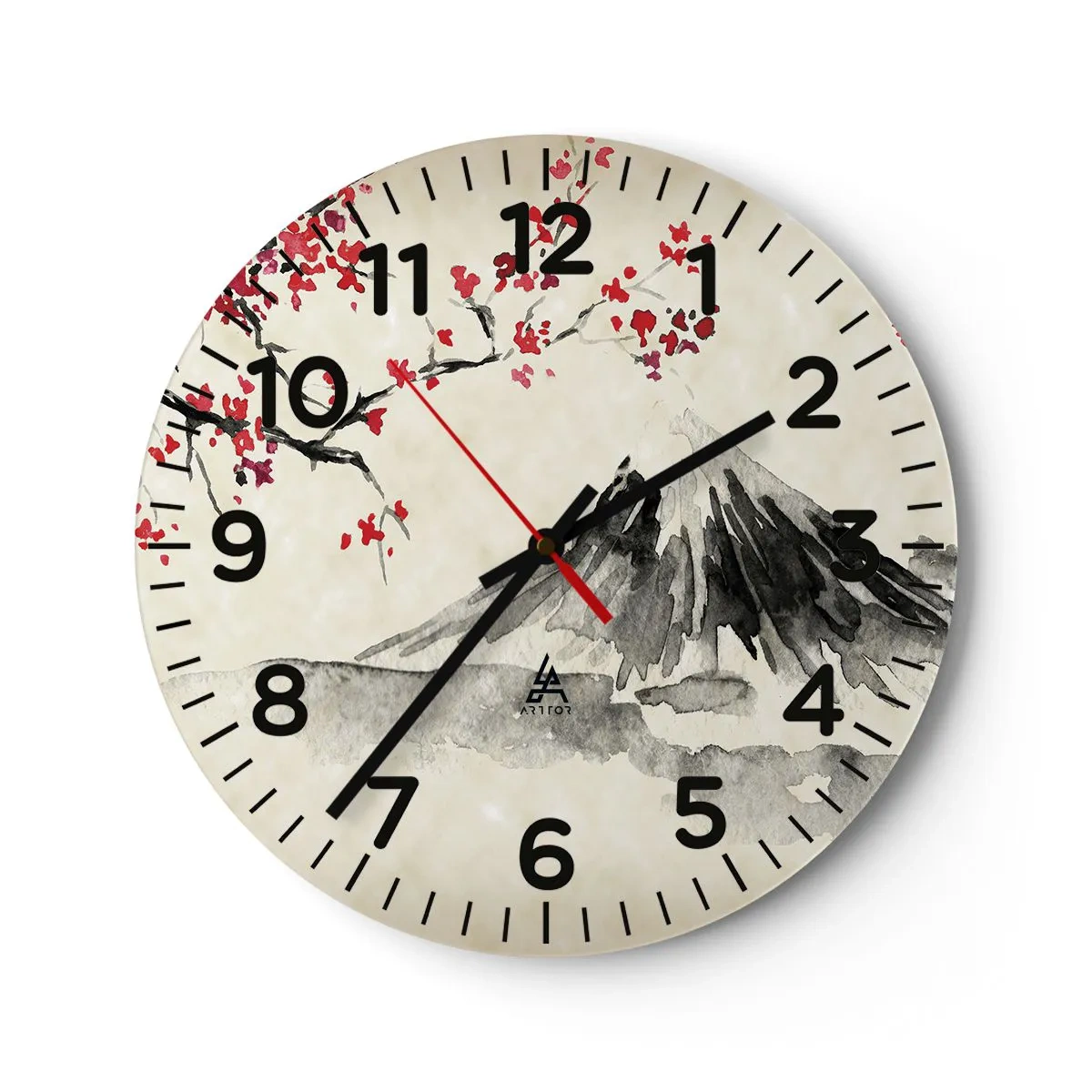 Reloj de pared - Reloj de vidrio - Enamórate de Japón - 30x30 cm