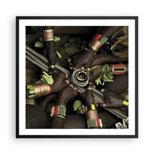 Póster en marco negro - Estamos juntos - 60x60 cm