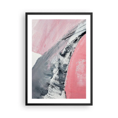Póster en marco negro - Una composición abstracta en tonos rosa y gris. - 50x70cm - Composición a juego - Decoración de pared moderna para salón y dormitorio ARTTOR