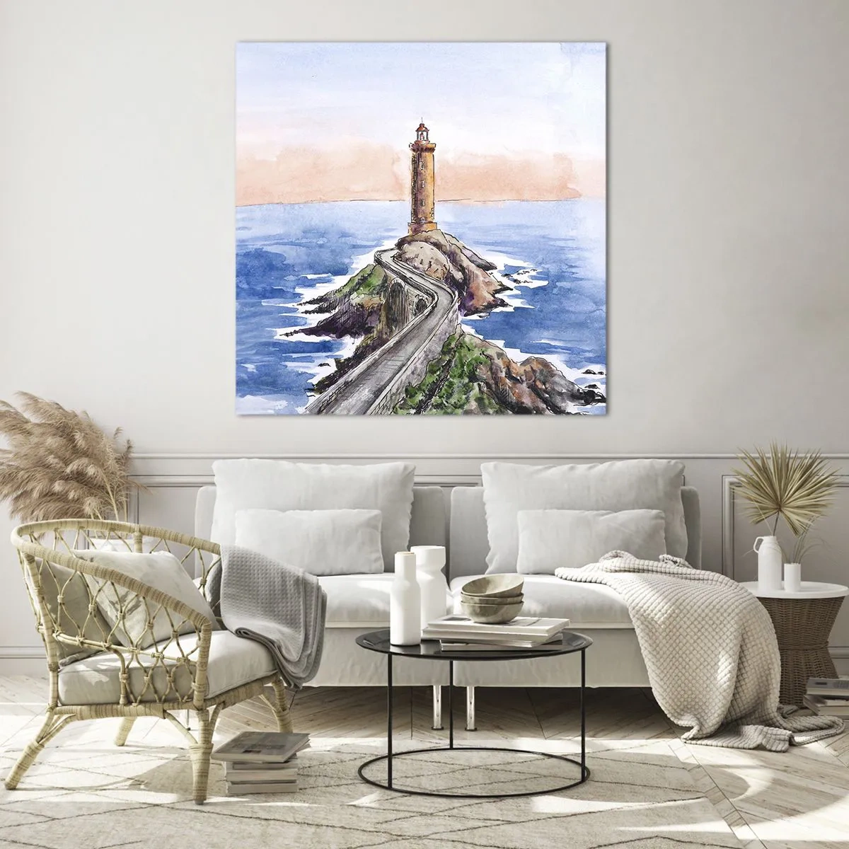 Cuadro sobre vidrio - Impresiones sobre Vidrio - Frente al mar - 70x70 cm