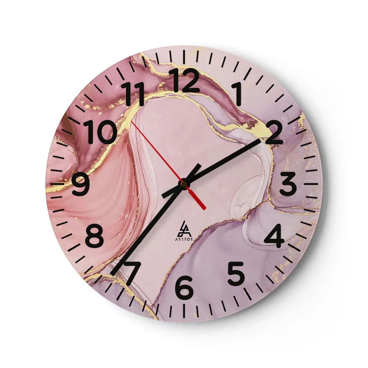 Reloj de pared - Reloj de vidrio - Caricia de colores - 30x30 cm