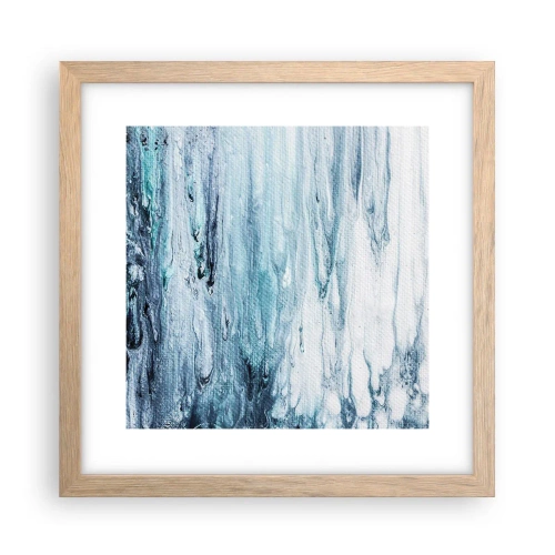 Póster en marco roble claro - Carámbanos de azul - 30x30 cm