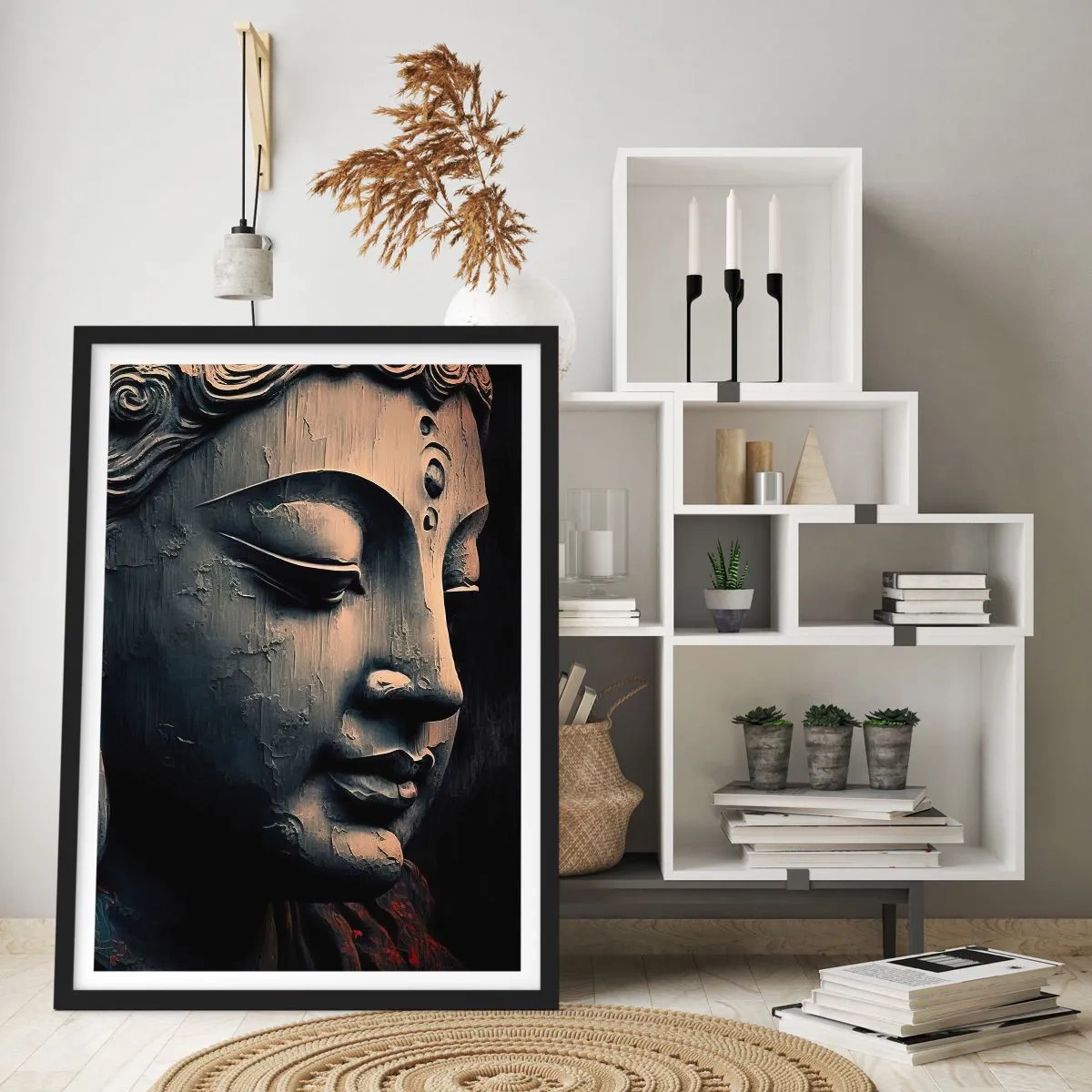 Póster en marco negro - En sintonía con el mundo - 50x70 cm