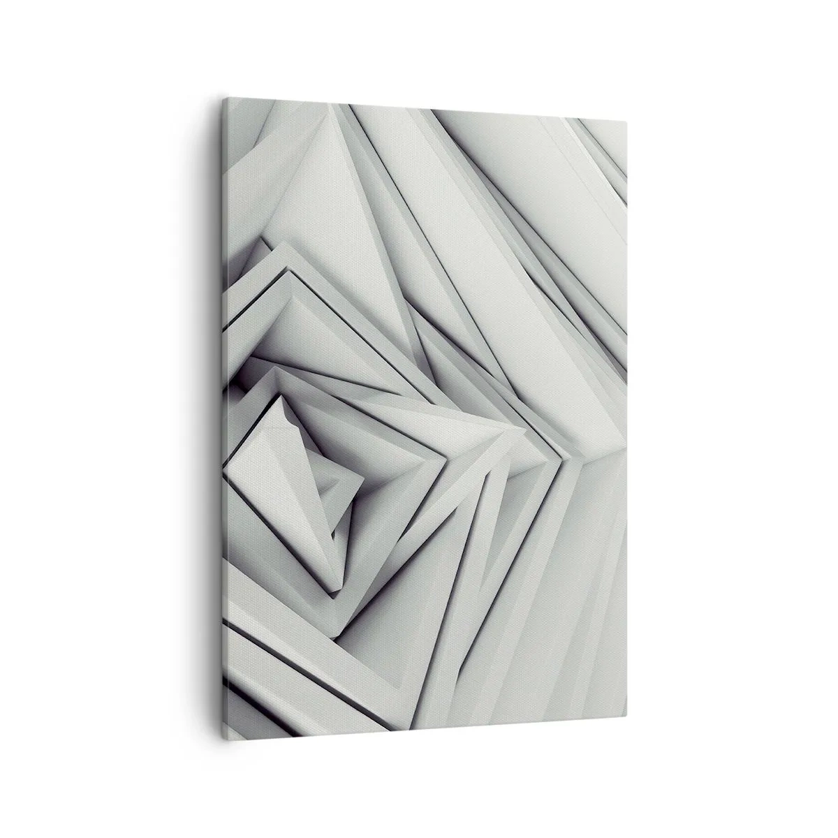 Cuadro sobre lienzo - Impresión de Imagen - Una composición abstracta de formas geométricas en tonos de gris. - 50x70cm - Ángulos afilados - Decoración de pared moderna para salón y dormitorio ARTTOR