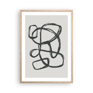 Póster en marco roble claro - Abstracción en bucle - 50x70 cm