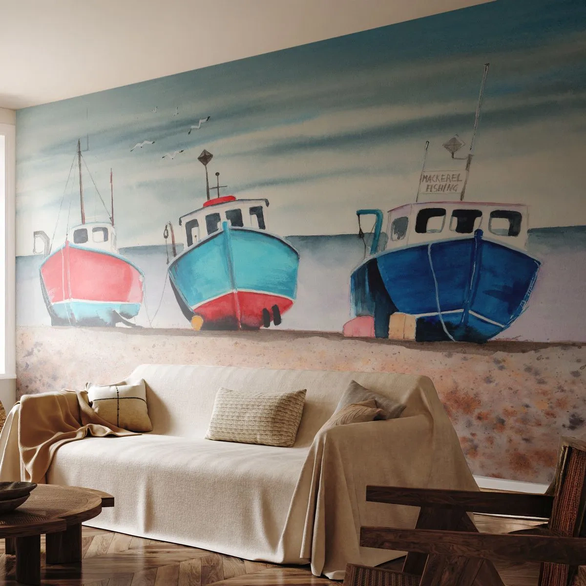 Fotomural Premium Canvas - Listos para la pesca - Náutico, Playa, Cortadores de pesca - 300x210 cm