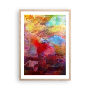 Póster en marco roble claro - Mira dentro del arco iris - 50x70 cm