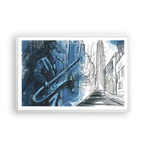 Póster en marco blanco - Rapsodia urbana - 91x61 cm