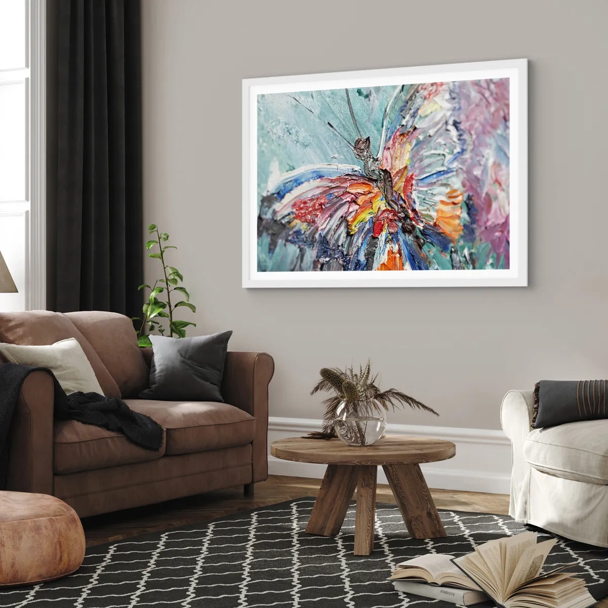 Póster en marco blanco - Pintado por la naturaleza - 50x40 cm
