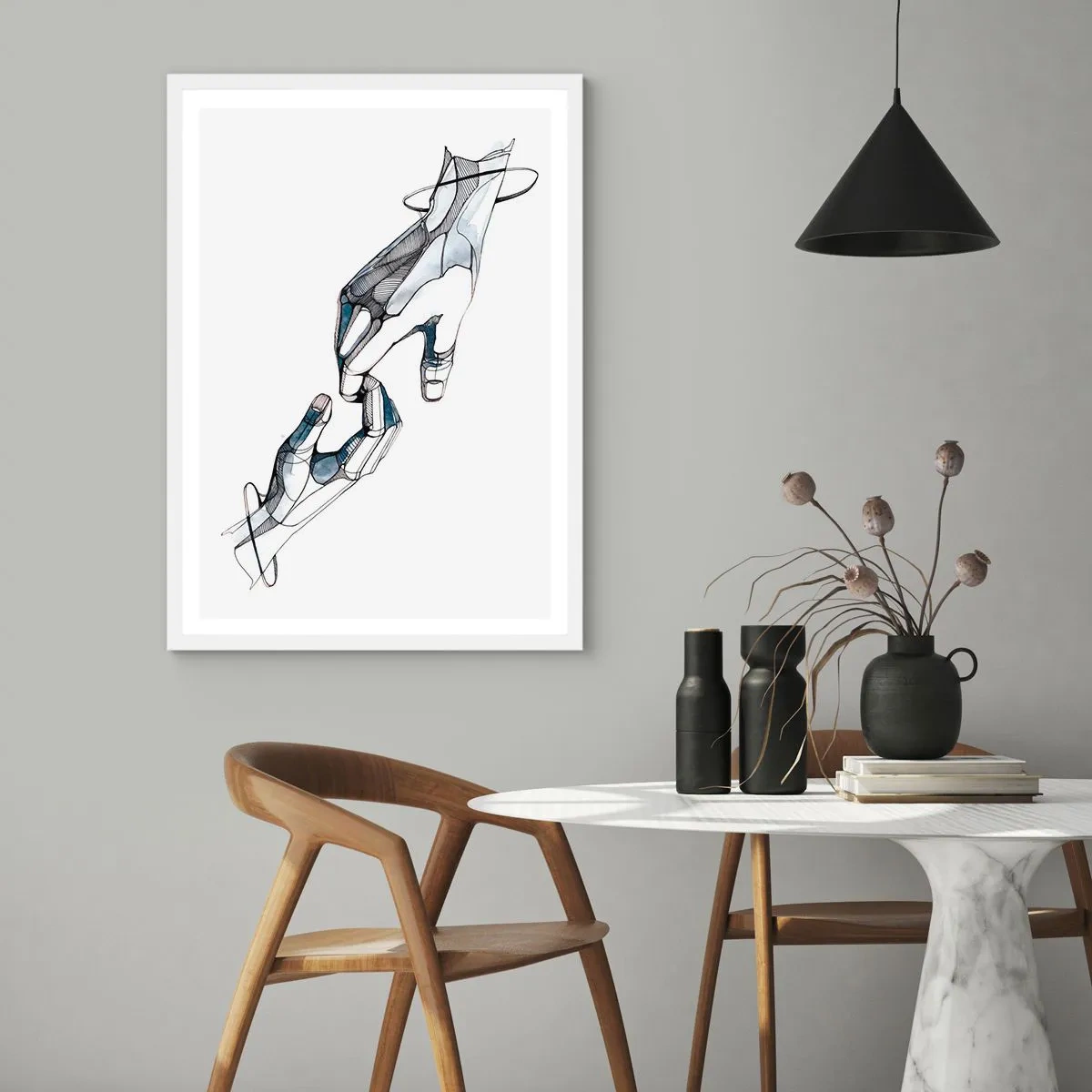 Póster en marco blanco - Un buen gesto - 70x100 cm