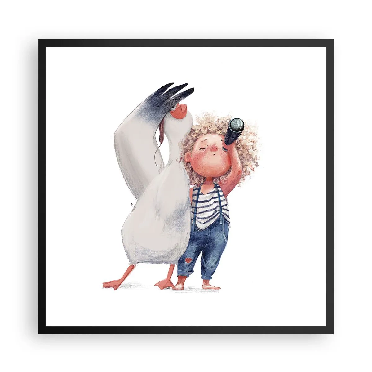 Póster en marco negro - Un plan para un gran viaje - 60x60 cm