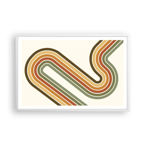 Póster en marco blanco - Zigzagueando hasta su destino - 91x61 cm