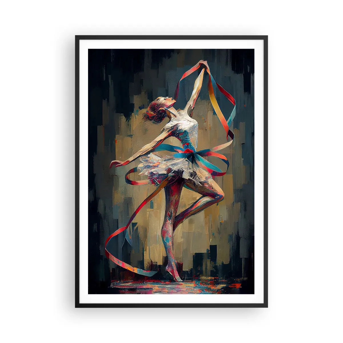 Póster en marco negro - Baile con lazo - 70x100 cm