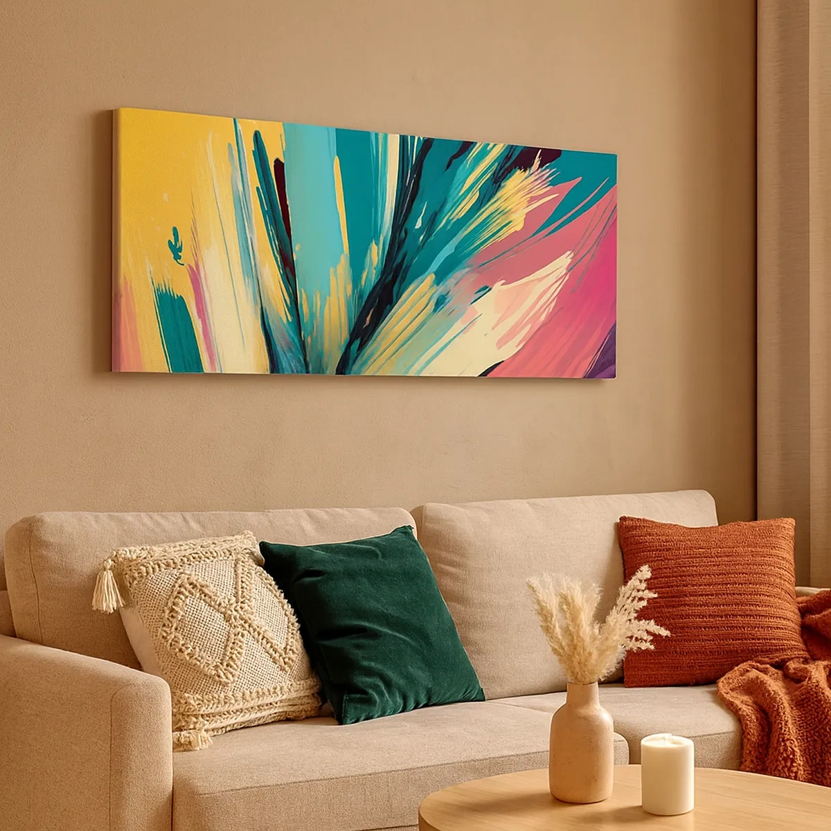 Cuadro sobre lienzo - Impresión de Imagen - Composición - una explosión de alegría - 30x30 cm