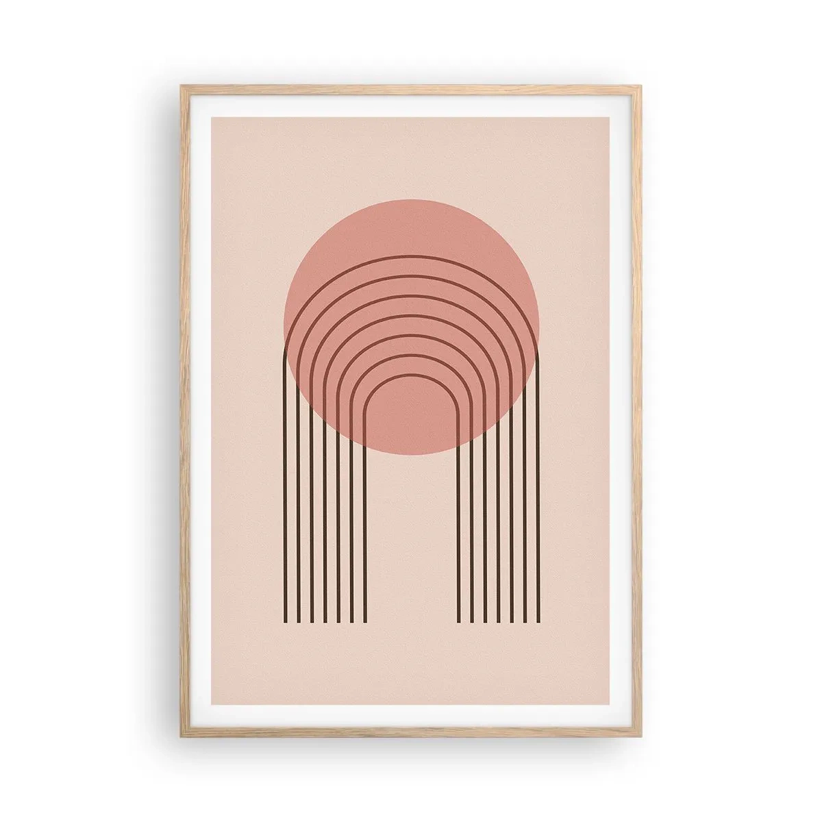 Póster en marco roble claro - Atracción irresistible - 70x100 cm