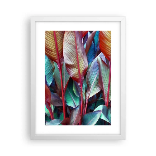 Póster en marco blanco - Un matorral de colores - 30x40 cm