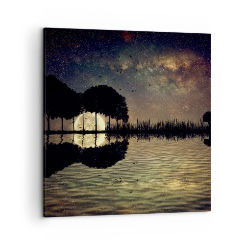 Cuadro sobre lienzo - Impresión de Imagen - Noche en el fin del mundo - 50x50 cm