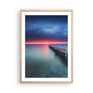 Póster en marco roble claro - Entre el cielo y el agua - 50x70 cm