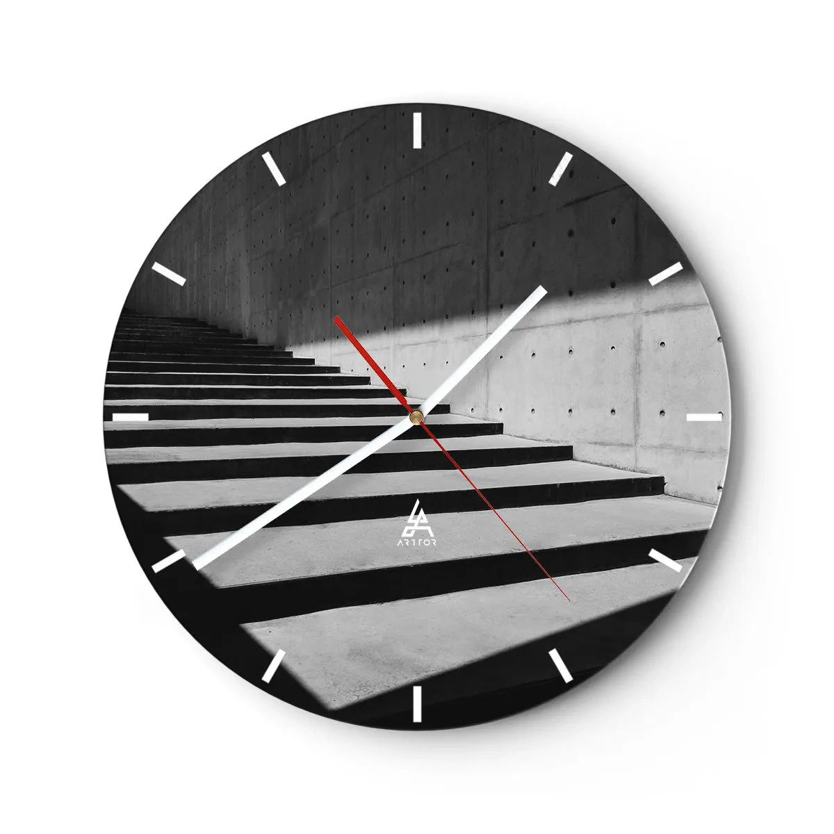 Reloj de pared - Reloj de vidrio - La cruda belleza del modernismo - 40x40 cm