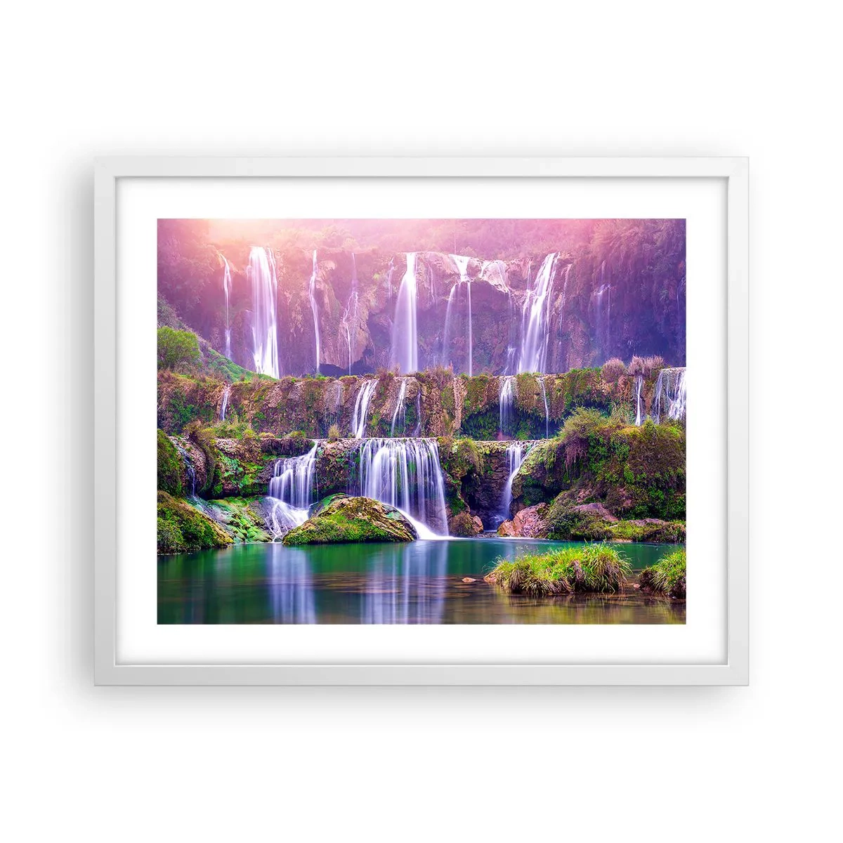 Póster en marco blanco - Escalera al cielo - 50x40 cm