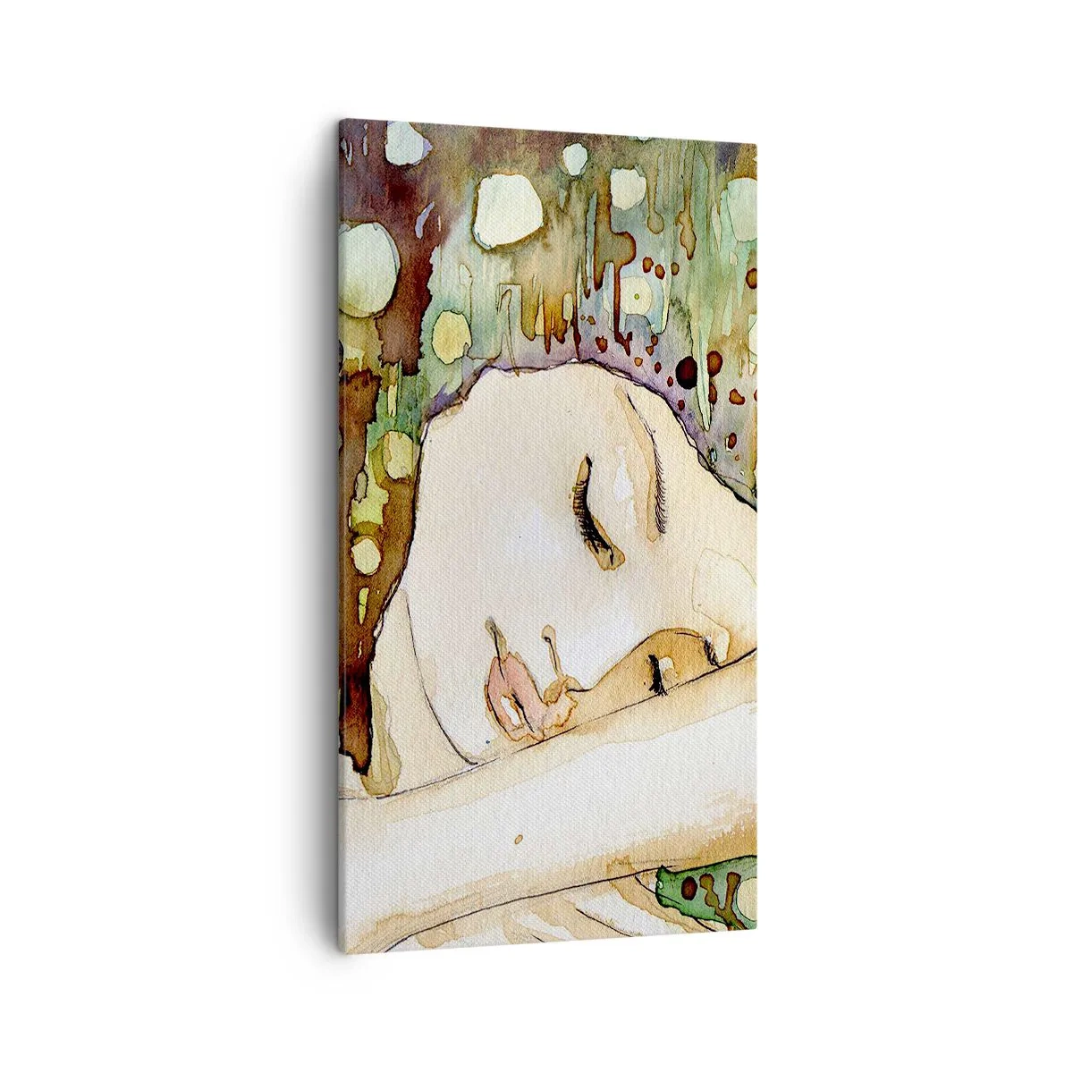Cuadro sobre lienzo - Impresión de Imagen - Sueño esmeralda y violeta - 45x80 cm