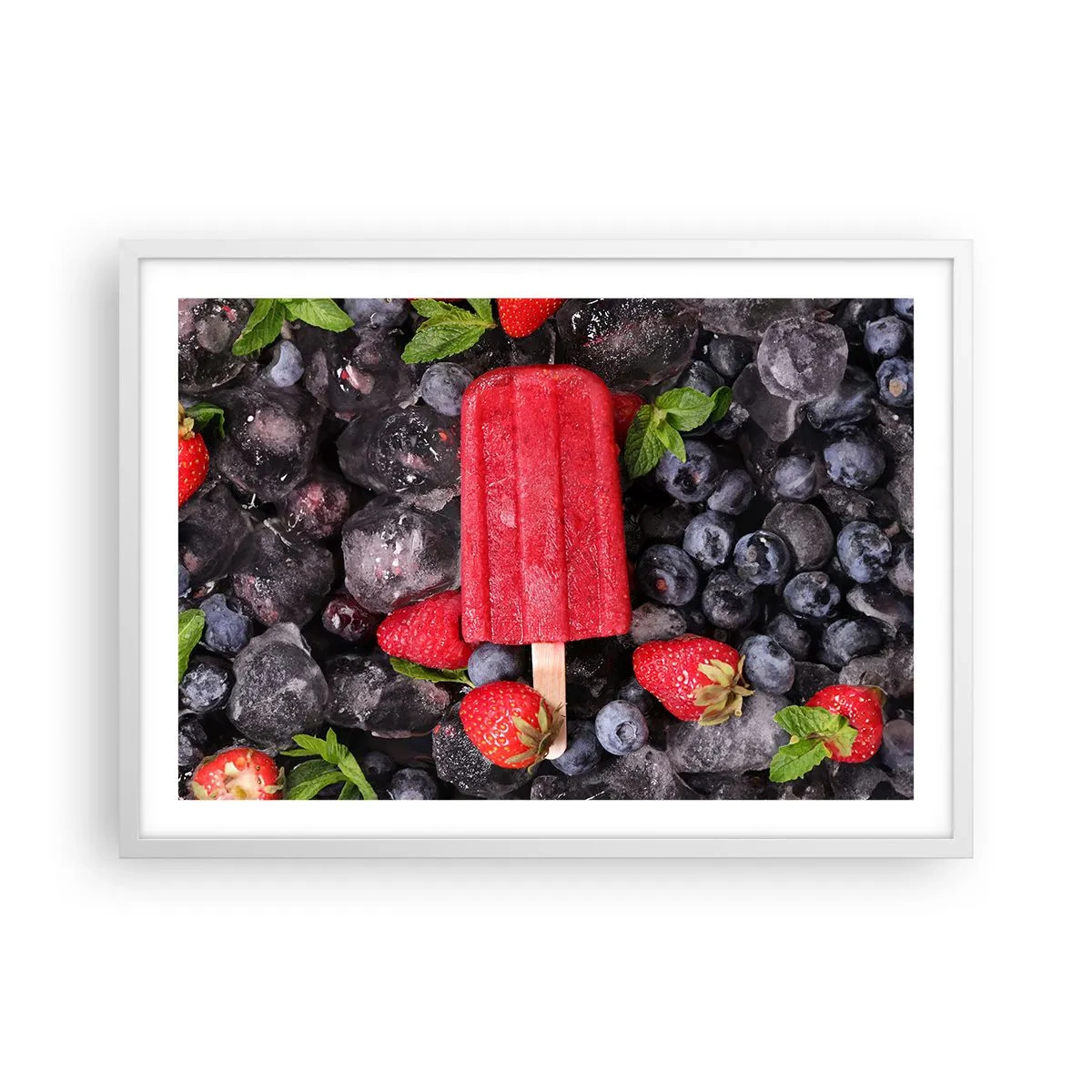 Póster en marco blanco - El sabor del verano caluroso - 70x50 cm