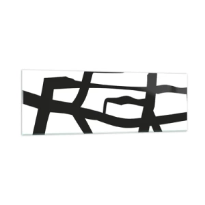 Cuadro sobre vidrio - Impresiones sobre Vidrio - Construcción en blanco y negro - 90x30 cm