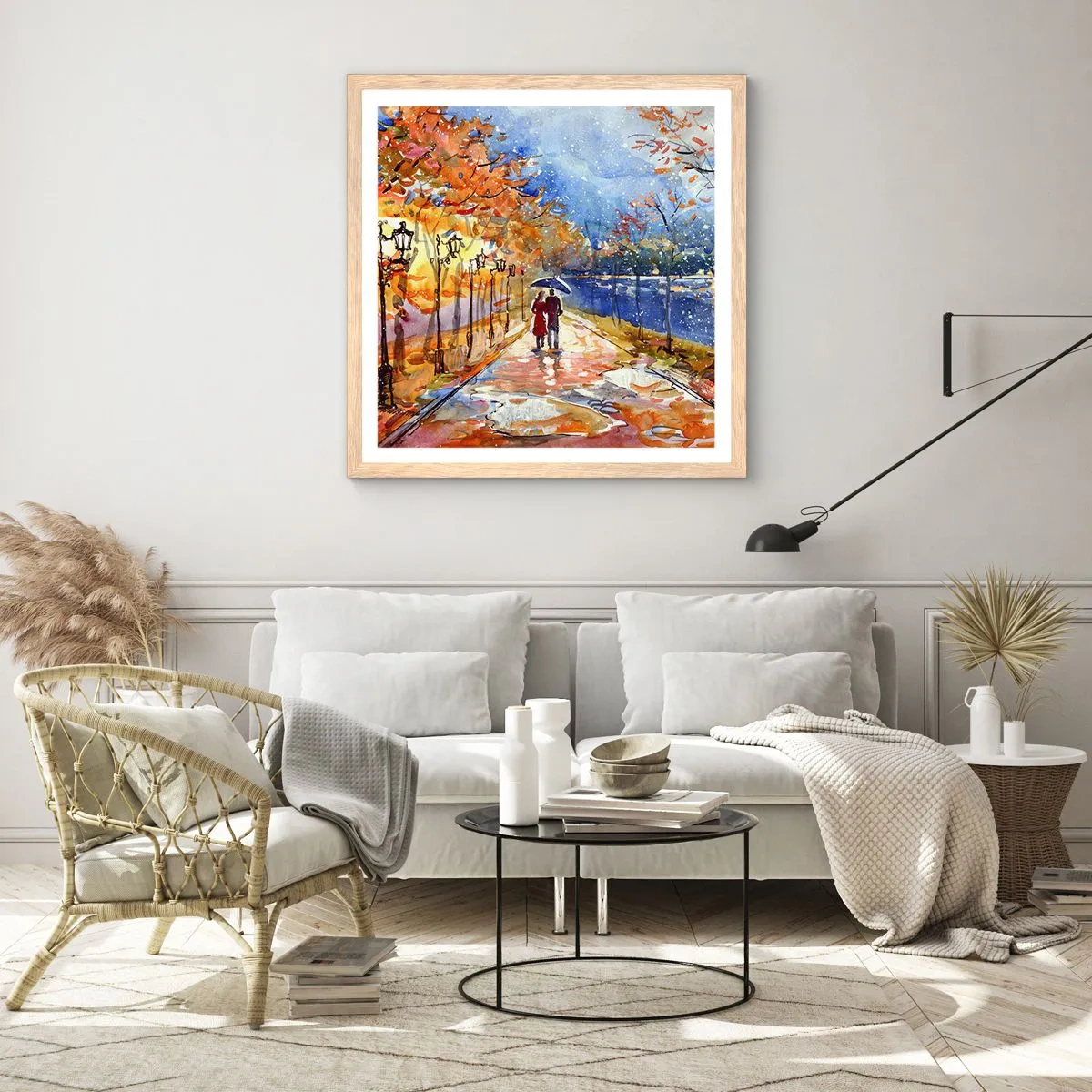 Póster en marco roble claro - Juntos hasta el límite del tiempo - 30x30 cm