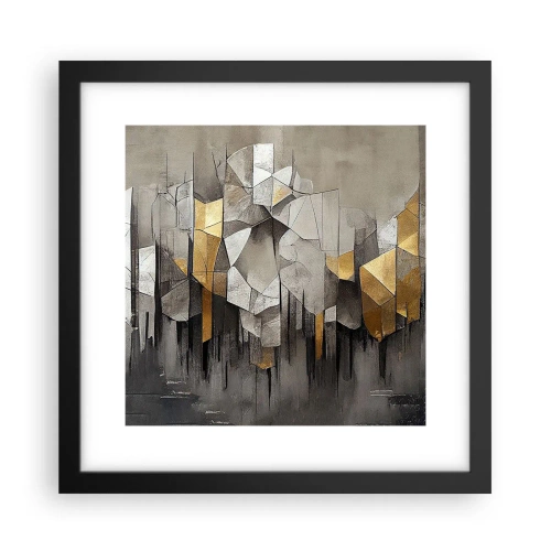 Póster en marco negro - Composición hecha de hielo y luz - 30x30 cm