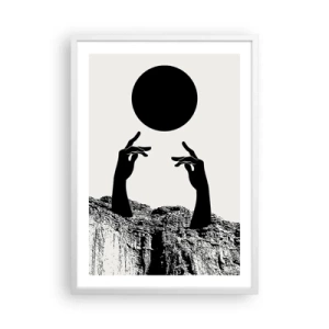 Póster en marco blanco - Composición surrealista: el sol y el resto - 50x70 cm