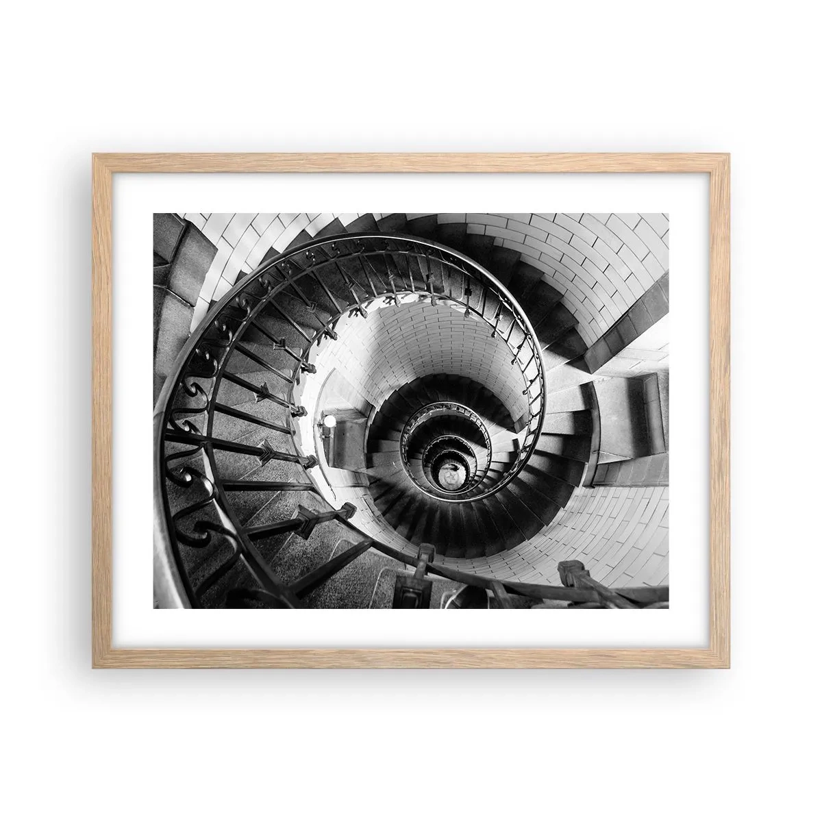 Póster en marco roble claro - Cada vez más alto - 50x40 cm