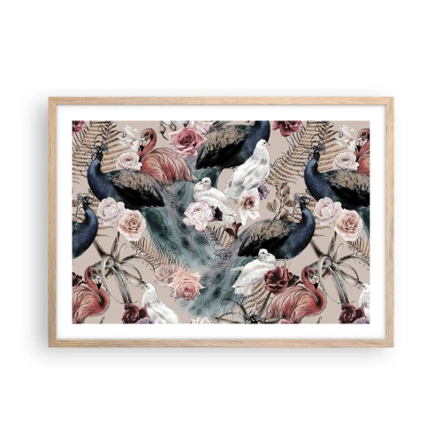 Póster en marco roble claro - En un jardín de palacio - 70x50 cm