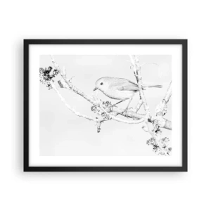 Póster en marco negro - Mañana de invierno - 50x40 cm