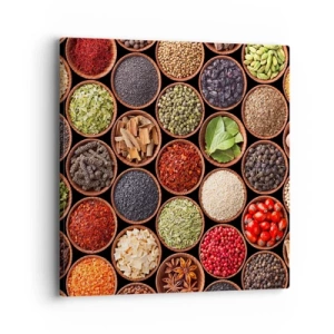 Cuadro sobre lienzo - Impresión de Imagen - Todos los sabores del mundo - 40x40 cm