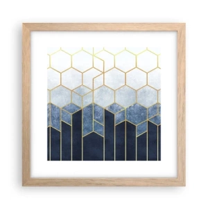 Póster en marco roble claro - Composición rítmica visual - 30x30 cm