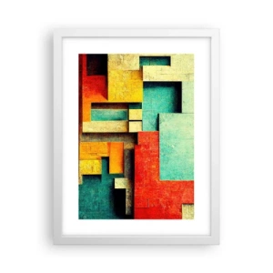 Póster en marco blanco - Festival de ángulos rectos - 30x40 cm