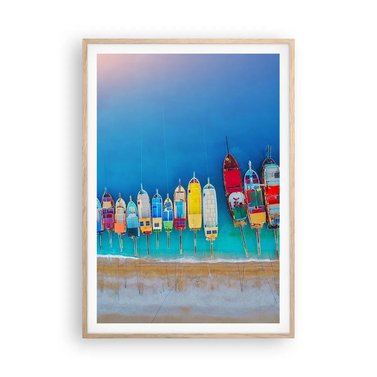 Póster en marco roble claro - A vista de pájaro - 70x100 cm