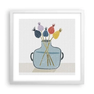 Póster en marco blanco - Como una semilla de amapola - 40x40 cm