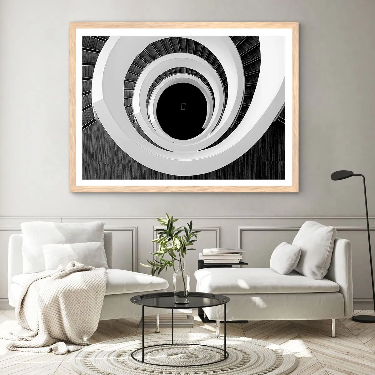 Póster en marco roble claro - Hacia el origen - 100x70 cm