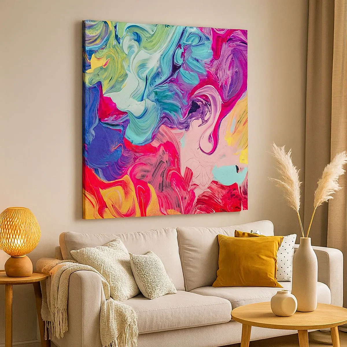 Cuadro sobre lienzo - Impresión de Imagen - El nacimiento de los colores - 30x30 cm