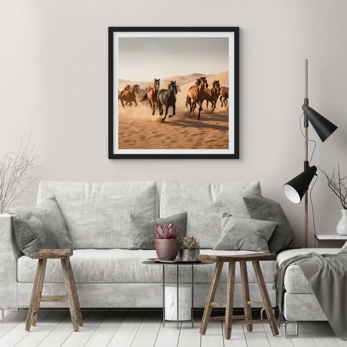 Póster en marco negro - Libre como el viento - 60x60 cm