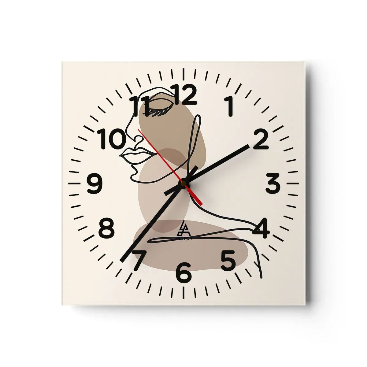 Reloj de pared - Reloj de vidrio - Escucharse a sí misma - 40x40 cm